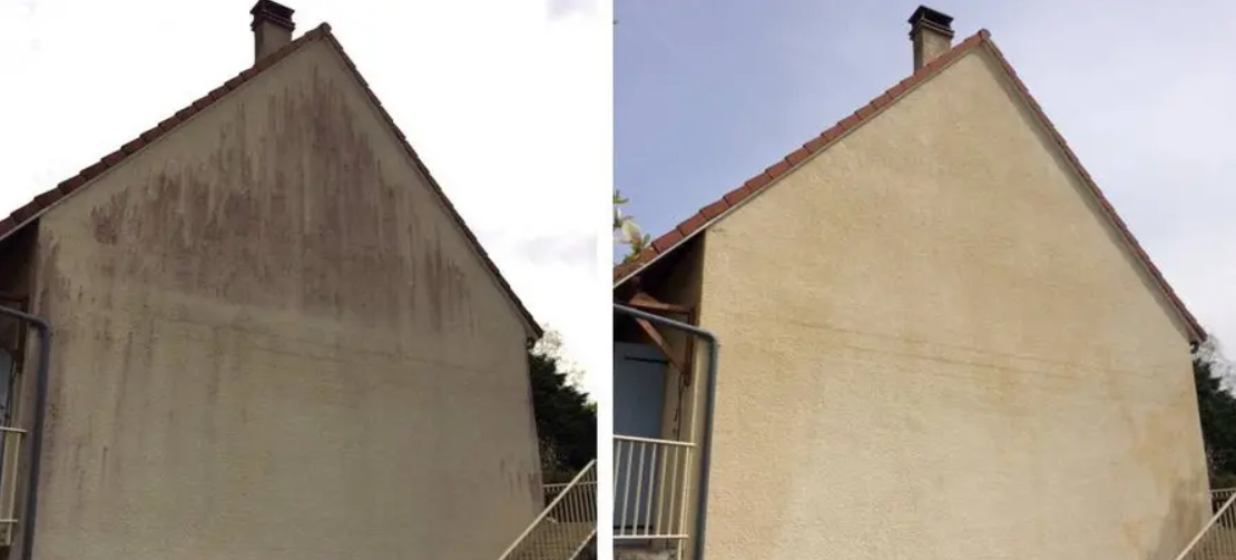 Façade avant et après nettoyage